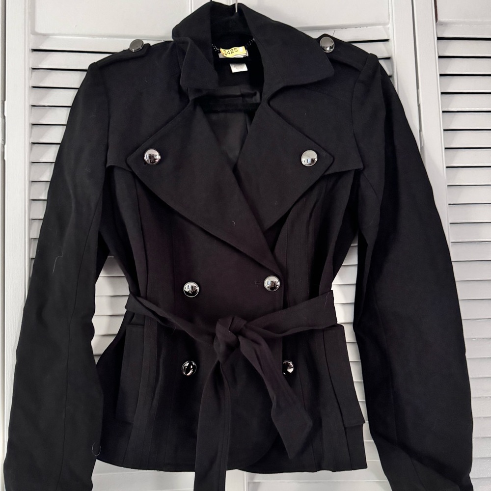 Caché Jacket, Size 8 , Black Jacket trench style, like new